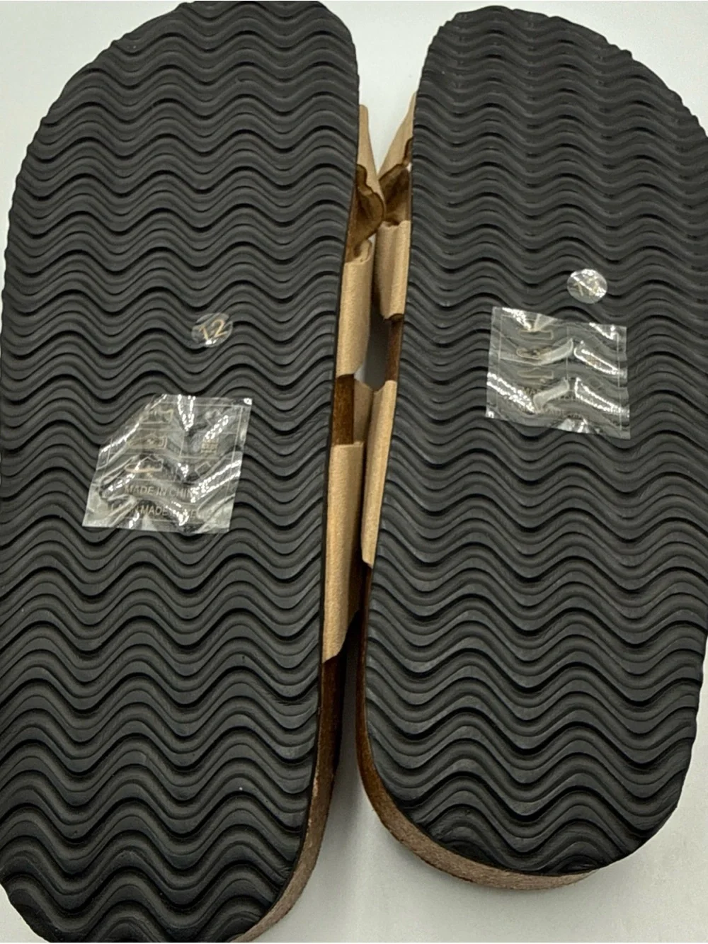 American Exchange Men’s 12 Beige Dude Flat Crisscross Adjustable Straps Slide